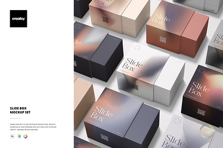 Slide Gift Box Mockup Set, a Packaging Mockup by Creatsy