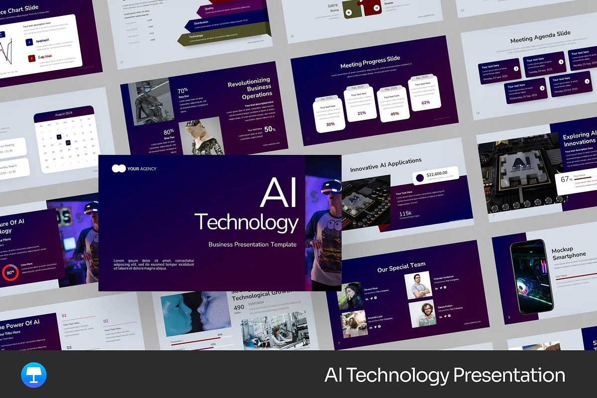 AI Technology Keynote Templates, a Presentation Template by Fit-tee (Photo 1 of 2)