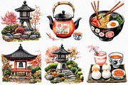Watercolor Japan Clipart PNG, an Illustration by Craft Nest (Thumbnail 4 of 12)