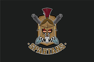 spartan of helmet and cross swords, a Branding & Logo Template by zyxroun shop