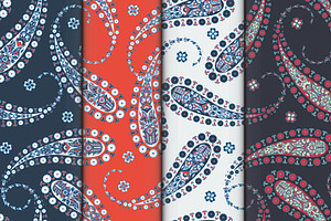 Fabric pattern with paisley