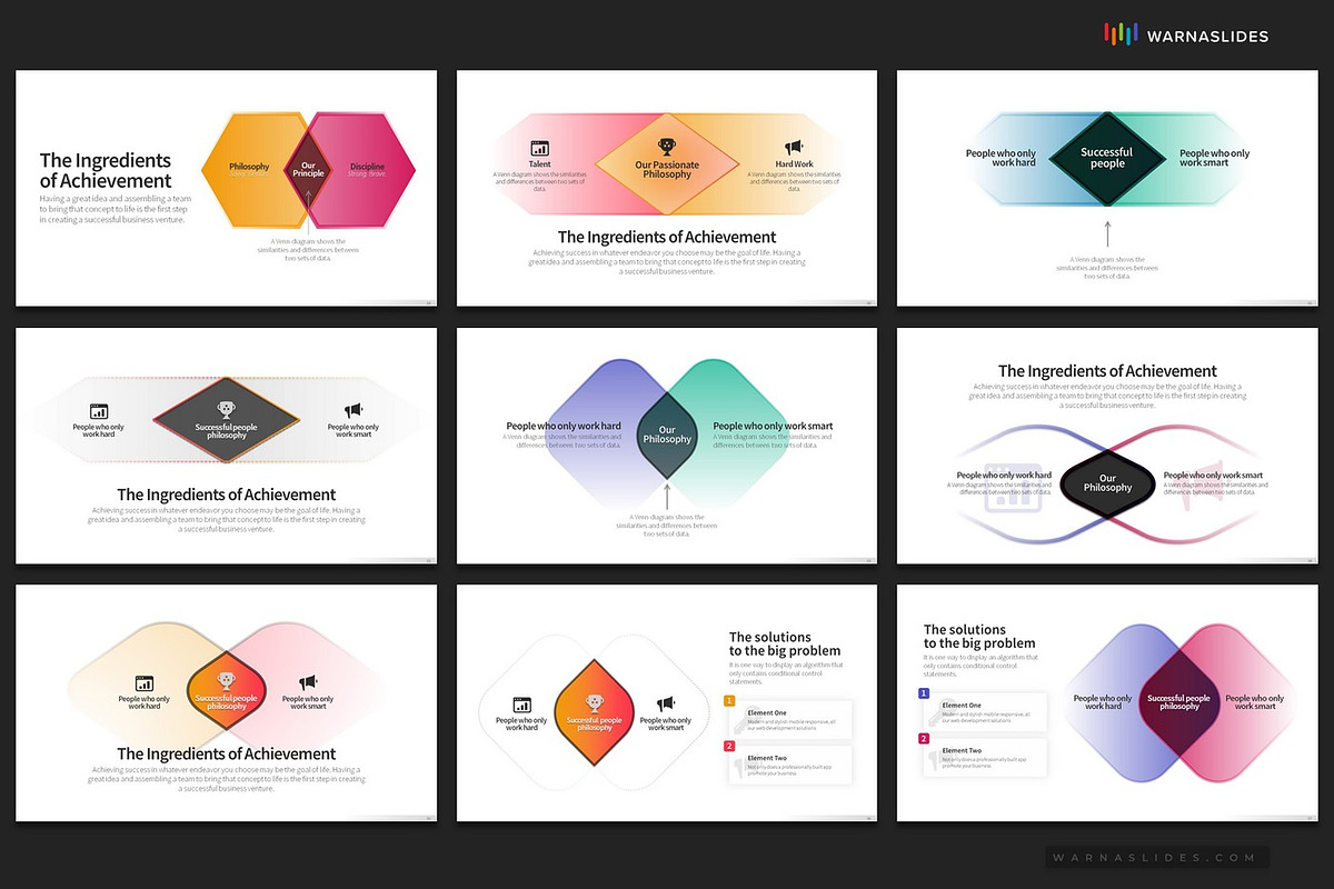 Venn Diagram PowerPoint Templates, a Presentation Template by Warna Works (Photo 7 of 25)
