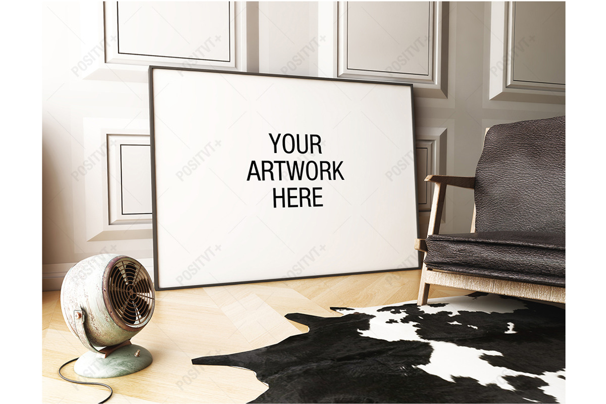Poster Frame Mockup Interior, a Print Template by positvtplus