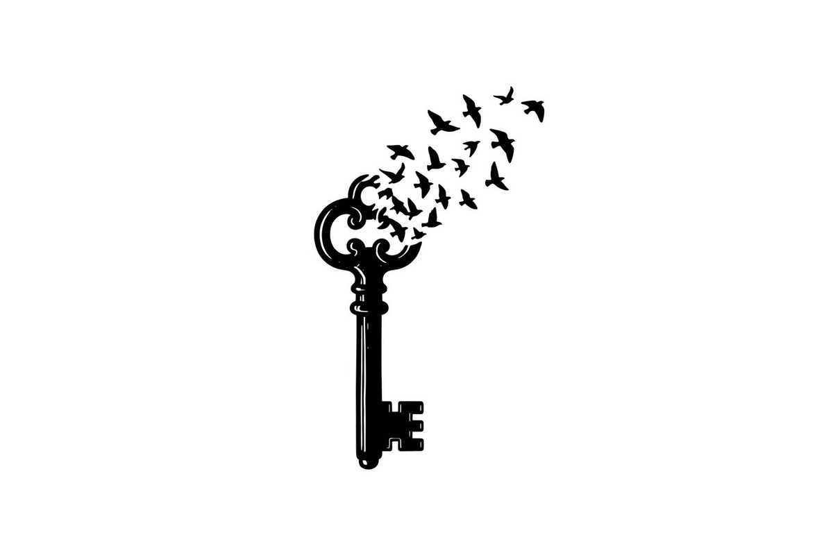 50 Flying Keys Silhouette Vector Bun, an Illustration by Designs_River (Photo 30 of 51)