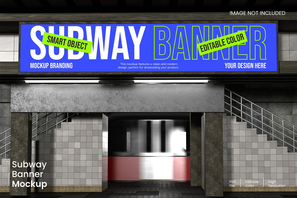 Subway Banner Mockup, an Advertising Mockup by Unerispace