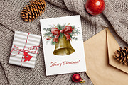 Watercolor Christmas Bells Clipart., a Decorative Illustration by VetaDesign (Thumbnail 5 of 9)