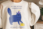 Cat and Animals Funny Birthday PNG, a Graphic by GlitterCraft (Thumbnail 54 of 101)