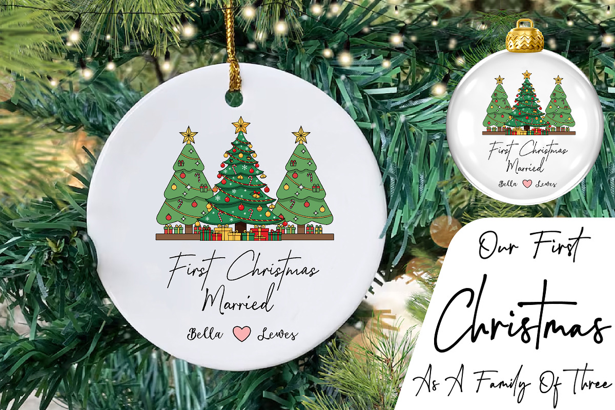 First Christmas Married Ornament, an Illustration by CrexoraLab (Photo 1 of 4)