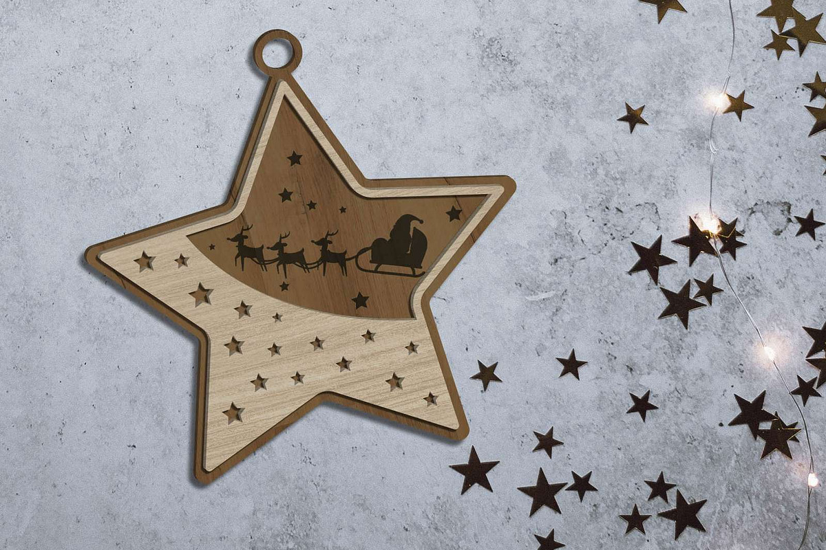 Christmas Ornaments Set, Decoration, a Templates & Theme by LaserCutano (Photo 5 of 7)