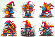 Whimsical Colorful Gnome Clipart, an Illustration by Creative Art (Thumbnail 5 of 11)