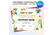 Summer Camp Certificate Template, a Poster Template by LovePrintEnjoyIt (Thumbnail 1 of 2)