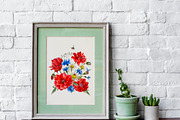 Red Poppy Watercolor Clipart, an Illustration by Depiano (Thumbnail 8 of 9)