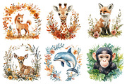 Baby Animals Floral Wildlife Frames, an Illustration by Daily.Designs (Thumbnail 6 of 6)