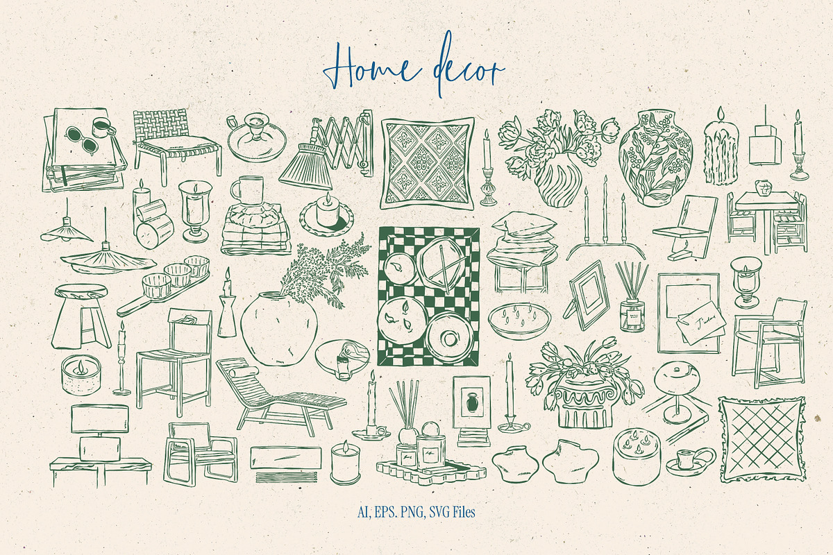 Whimsical Home Illustrations, an Object Graphic by DesignThatMatters (Photo 3 of 11)