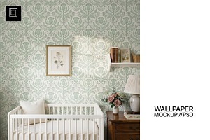 Nursery Wallpaper Mockup PSD, a Household Mockup by 1001 mockups