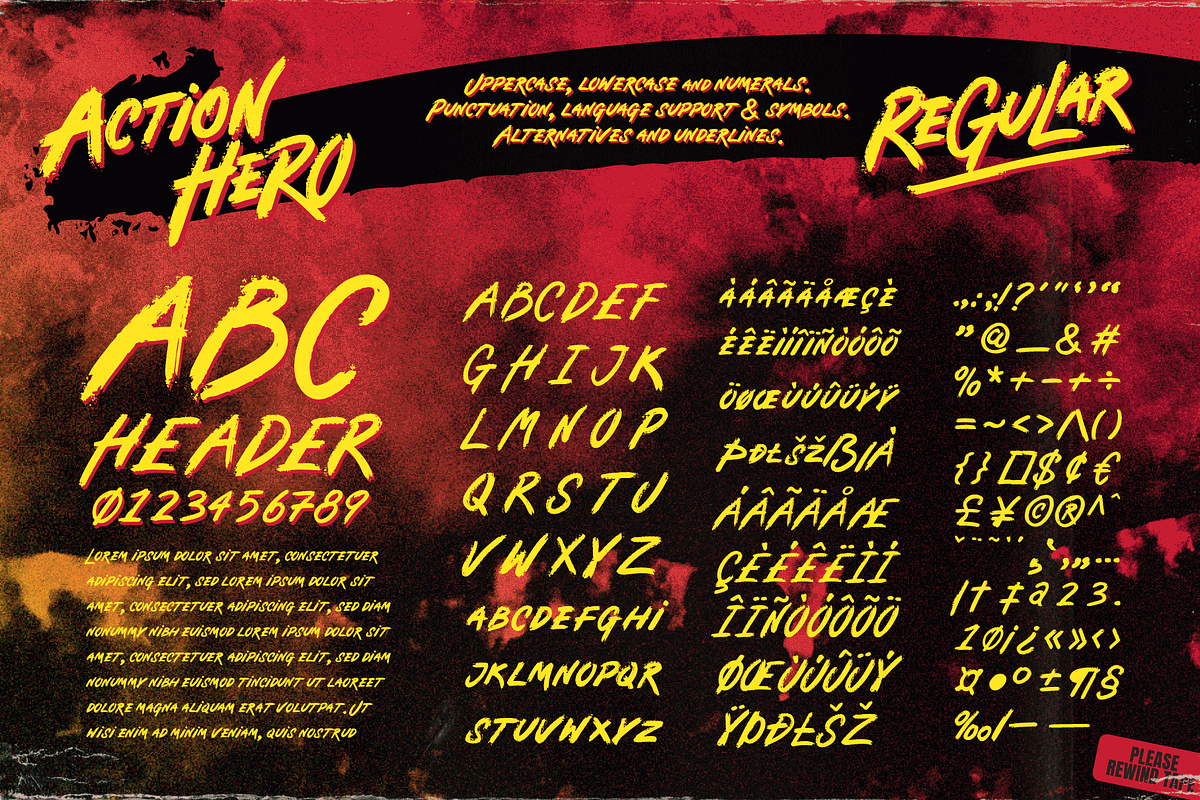 Action Hero - 80s Movie Poster Font, a Font by Wingsart Studio (Photo 3 of 15)