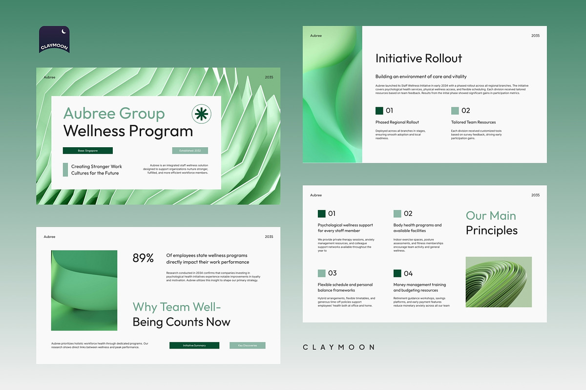 Aubree – Employee Wellbeing Program, a Presentation Template by Claymoon Lab (Photo 3 of 7)
