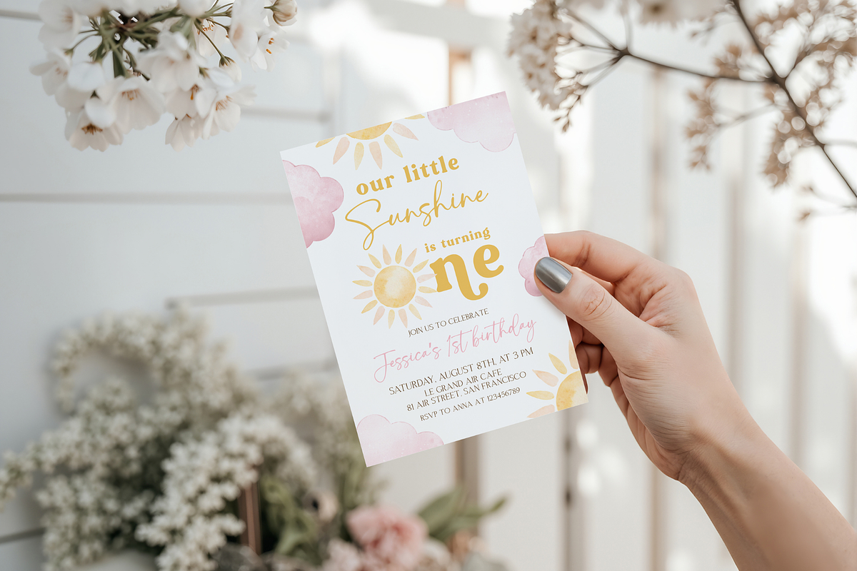 Ray Of Sunshine First Bday Invite, a Templates & Theme by Digital_Mind (Photo 3 of 3)