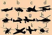 Aircrafts Silhouettes Dingbats Font, a Symbol Font by Minimalartstudio (Thumbnail 4 of 8)