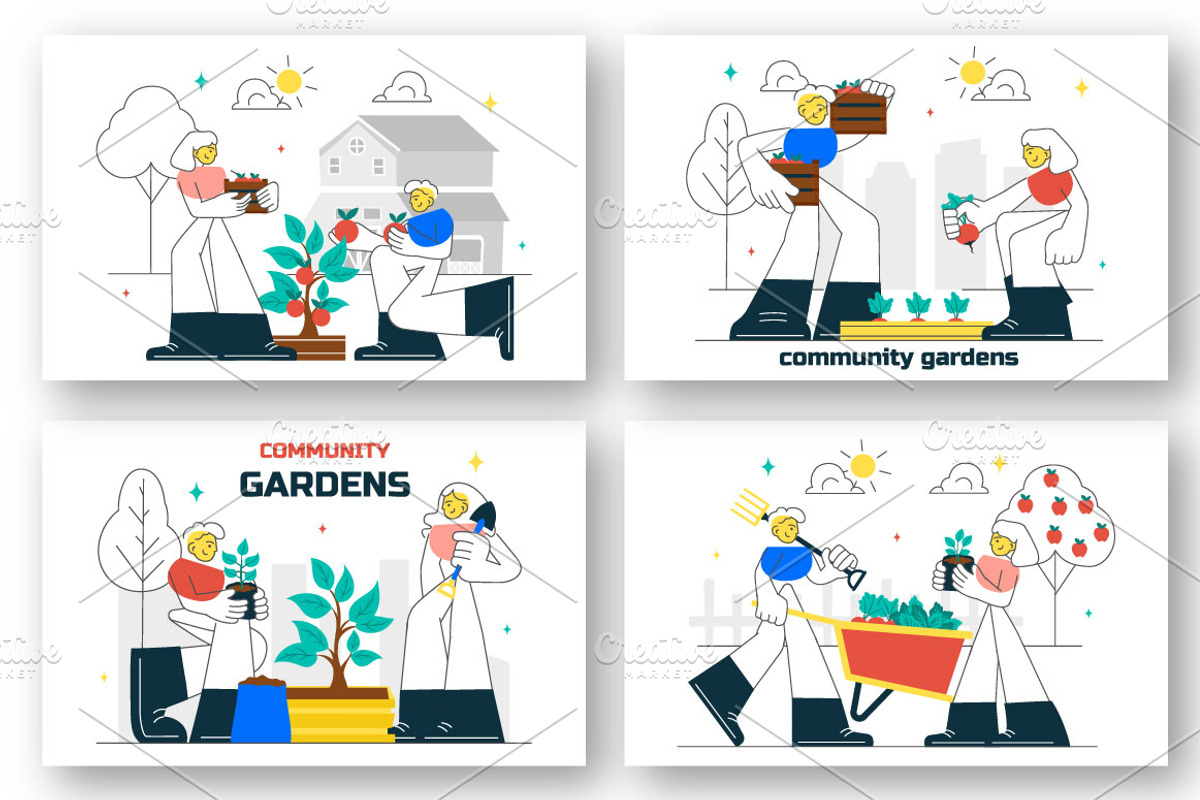 10 Community Garden Illustration, a Person Illustration by denayunebgt (Photo 3 of 4)