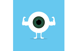 Strong and healthy white eye, an Object Illustration by Vector Creator