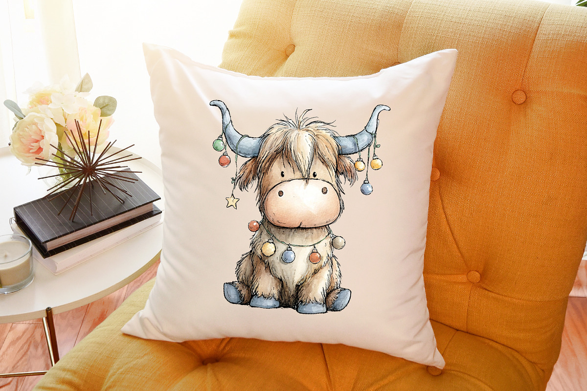 Christmas Highland Cow PNG Clipart, an Illustration by Sublimation Artist (Photo 6 of 6)