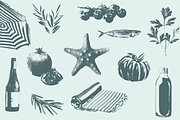 Mediterranean Summer Elements, an Object Graphic by Em&M Studio (Thumbnail 2 of 8)