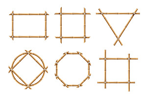 Bamboo frames. Wood stick banners of, a Graphic by Valerie Bodnar