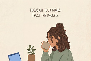 Woman working from home, a Person Illustration by Virgo Studio