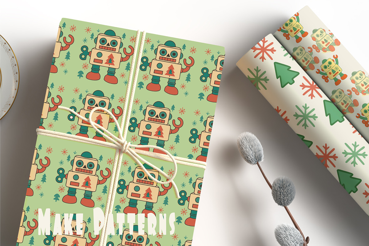 Retro Christmas Toy Robots Graphics, an Object Graphic by Blynn Pippen (Photo 14 of 26)
