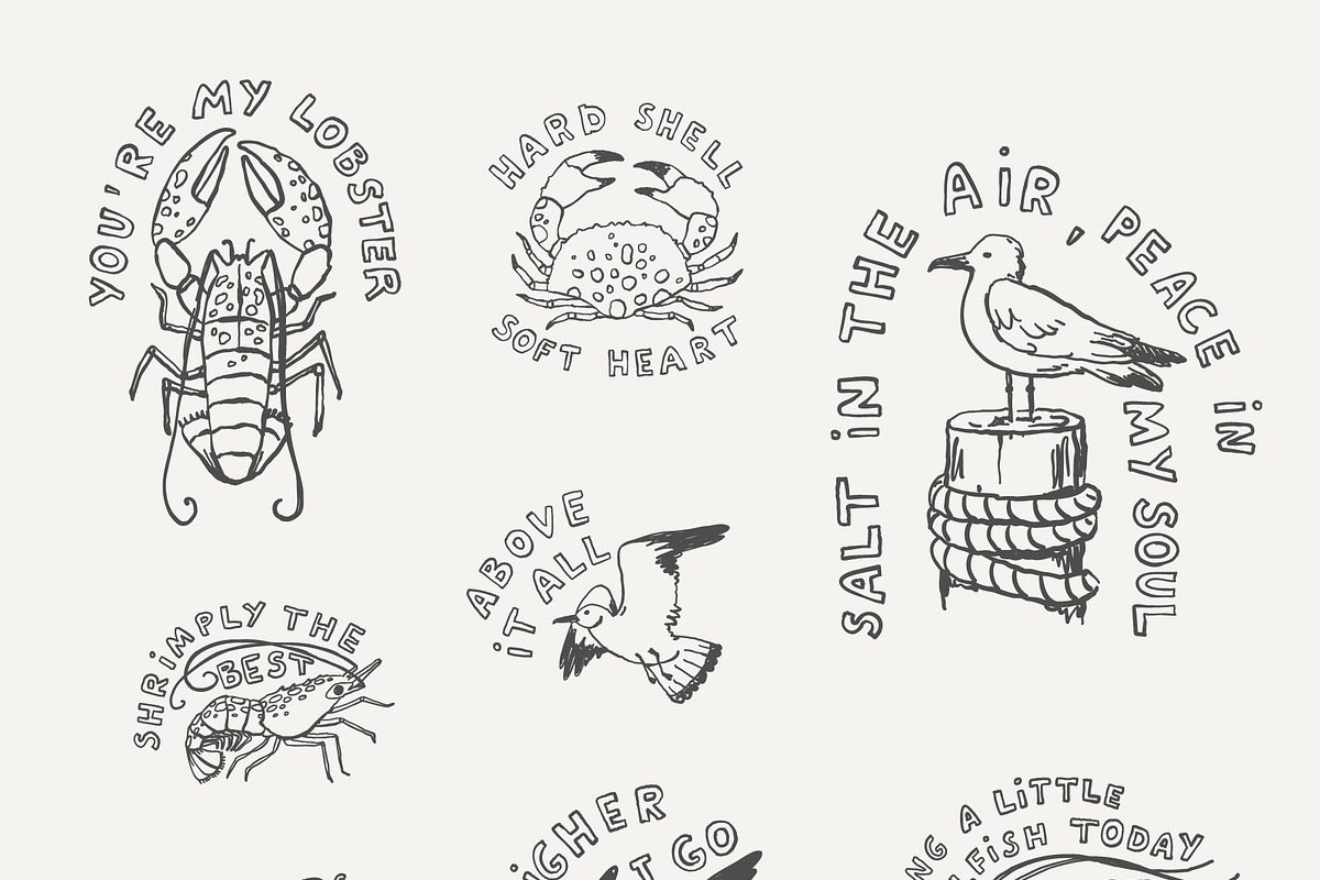 Vintage Coastal Sketches Bundle, an Outline Icon by Anastasiya Klempach (Photo 3 of 14)