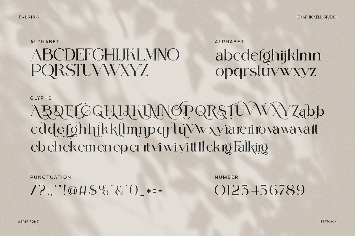 Falkirg Modern Serif Font, a Serif Font by Graphicxell (Photo 8 of 8)
