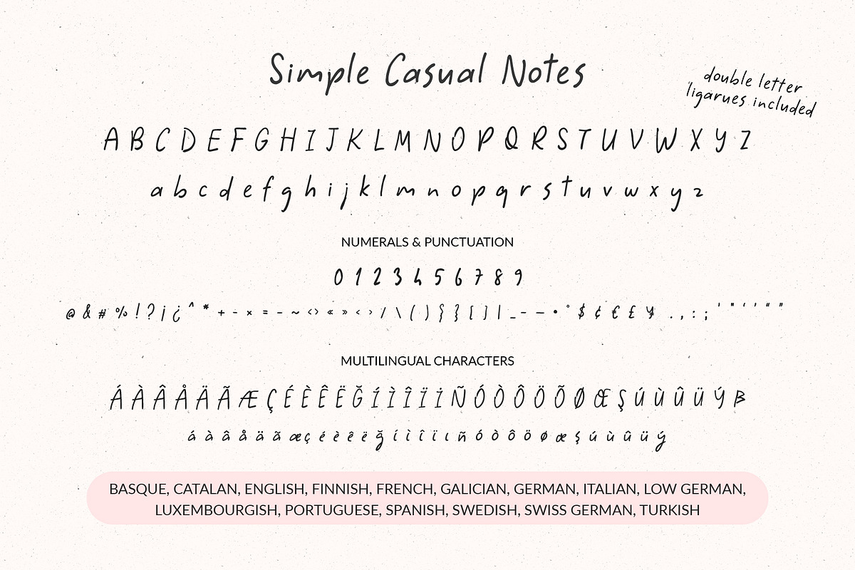 Simple Casual Notes Handwritten Font, a Handwritten Font by Kaya Fonts (Photo 24 of 24)