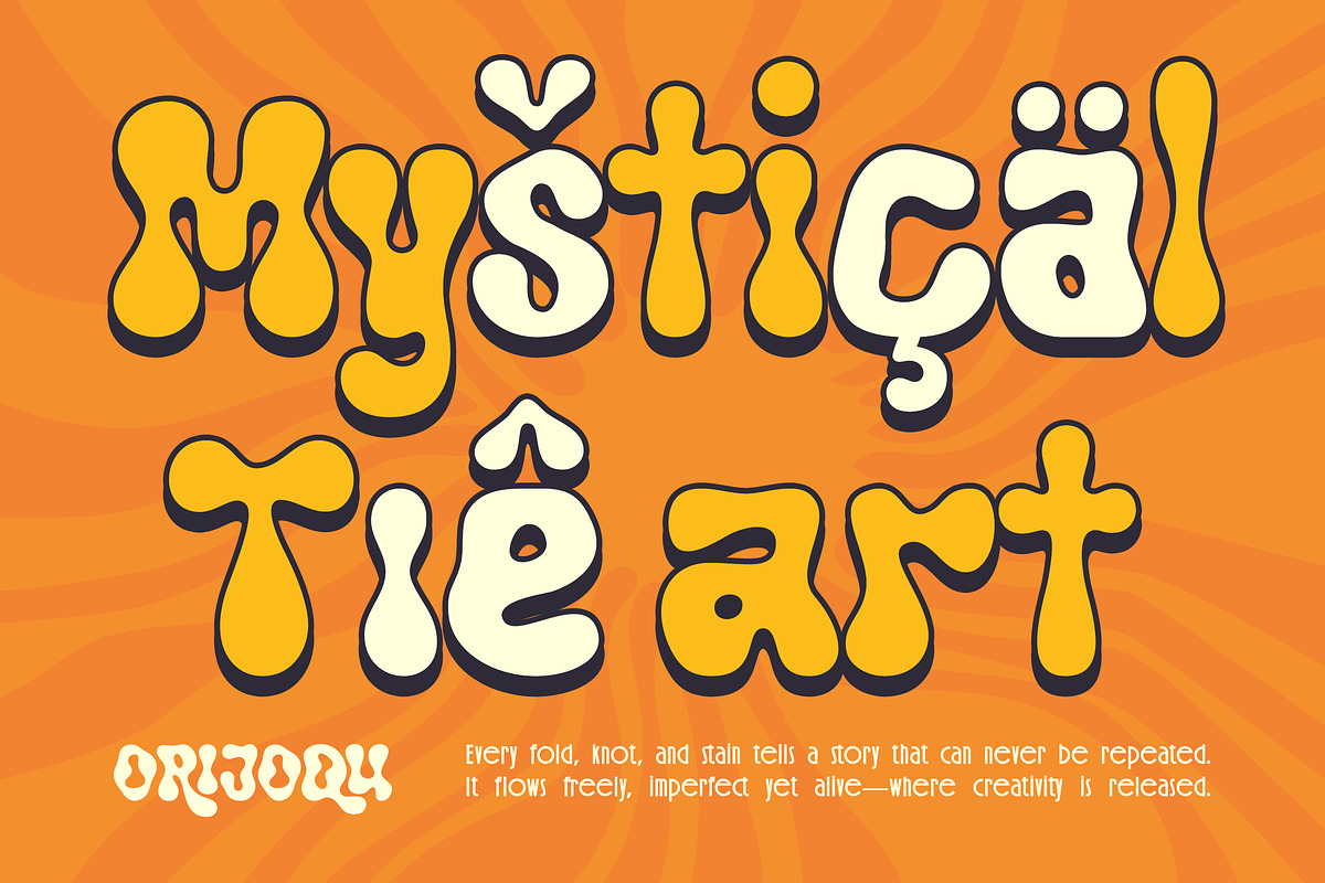 Orijoqu – Bold Liquify Psychedelic, a Font by Typia Nesia (Photo 2 of 12)