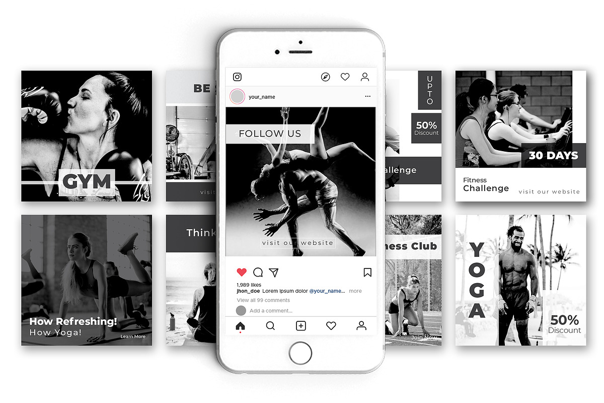 GYM Social Media Pack, a Social Media Template by ZAAS (Photo 4 of 6)