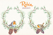 watercolor robin bird clipart, an Illustration by Art & Things (Thumbnail 6 of 10)