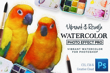 Vibrant Watercolor Photo Effect Kit, a Plug-in Add-On by Drifter Studio PrintShop