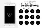 100 Instagram Story Highlight Icons, a Social Media Template by Blog&Glow (Thumbnail 1 of 2)