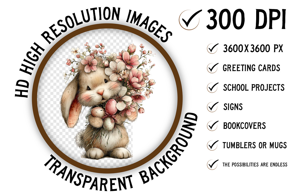 Whimsical Easter Bunny Clipart, an Illustration by Craft Nest (Photo 2 of 11)