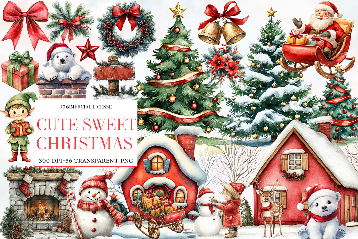 Cute Sweet Christmas Sublimation, an Illustration by Designworld (Photo 1 of 6)