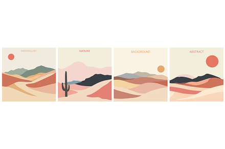 Abstract minimalist desert landscape, an Illustration by Valerie Bodnar