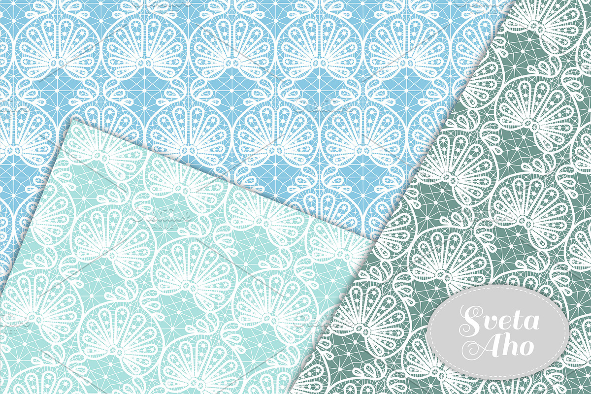Fan Lace Seamless Patterns, a Pattern Graphic by Sveta Aho (Photo 3 of 7)