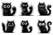 Quirky Black Cats Clipart, an Illustration by RobertsArt (Thumbnail 3 of 7)