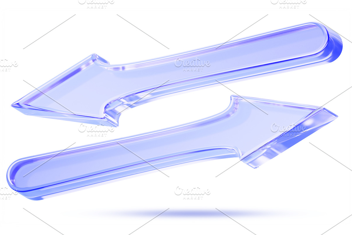 Glass opposite arrow 3D icon - long, an Object 3D Model by Marozhkastudio