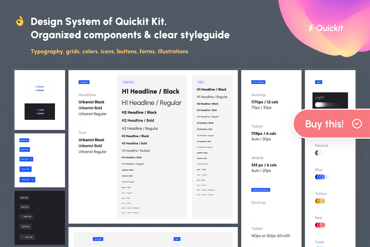Quickit – Figma Kit for Landing Page, an UI Kit Template by Nikolay K. (Photo 6 of 6)