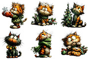 Christmas Whimsical Cats Clipart, an Illustration by Designworld (Thumbnail 3 of 5)