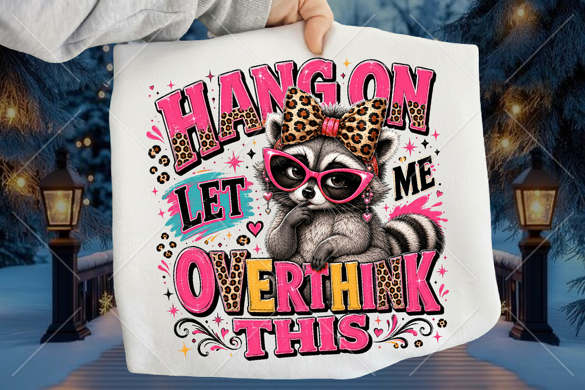 Funny Raccoon PNG, Overthinking, a Seasonal Illustration by Canvas Craft (Photo 1 of 6)
