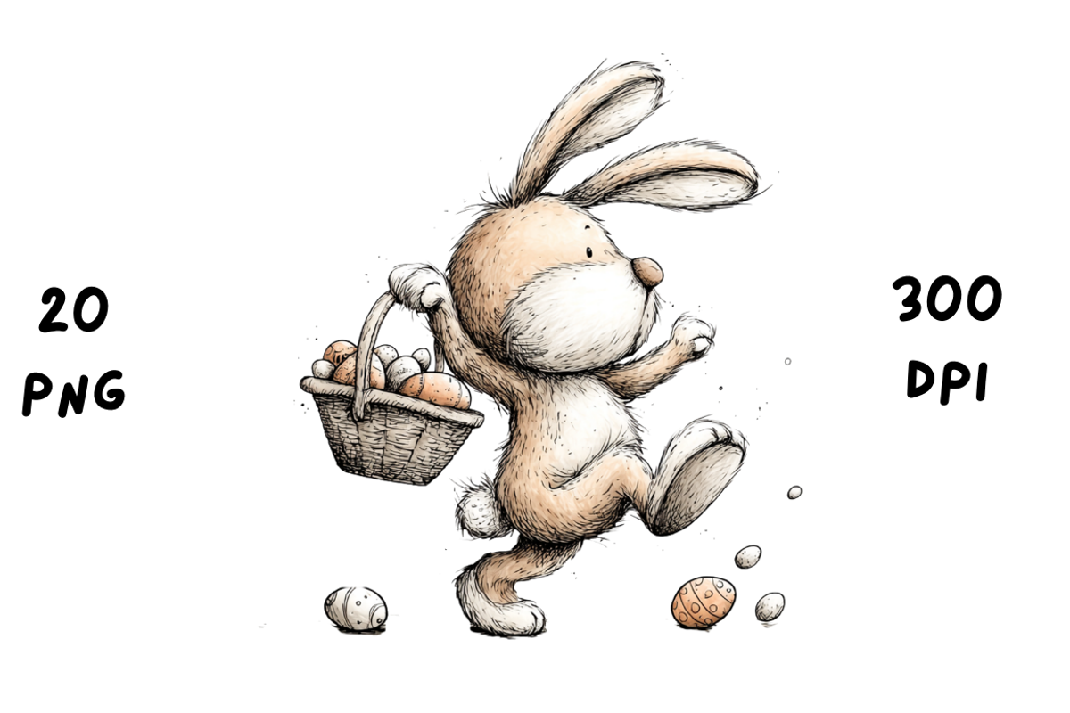 Whimsical Floral Easter Rabbit, an Animal Illustration by GiraffeCreative (Photo 2 of 20)