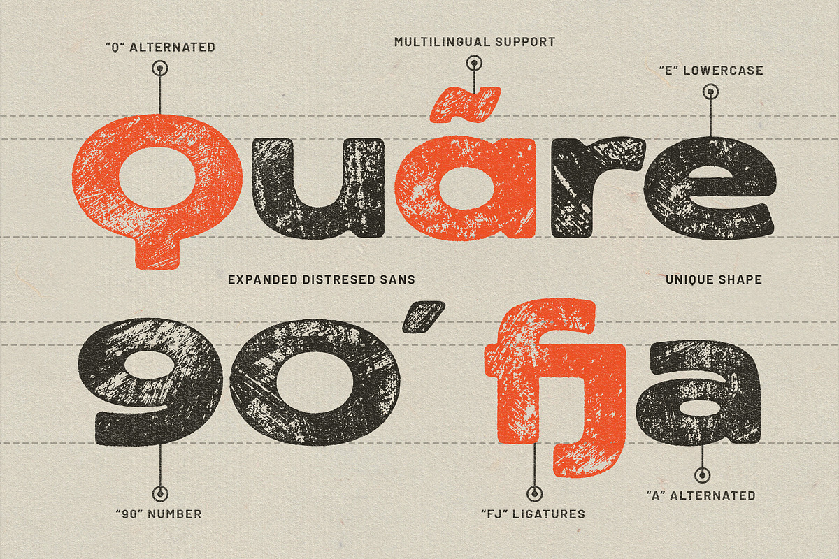 Rushpico - Bold Rough Stamp Font, a Sans Serif Font by Typia Nesia (Photo 4 of 11)