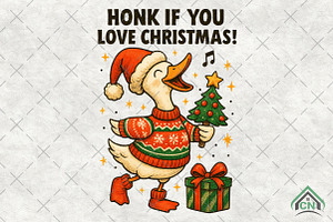 Honk If You Love Christmas Png, an Illustration by Craft Nest